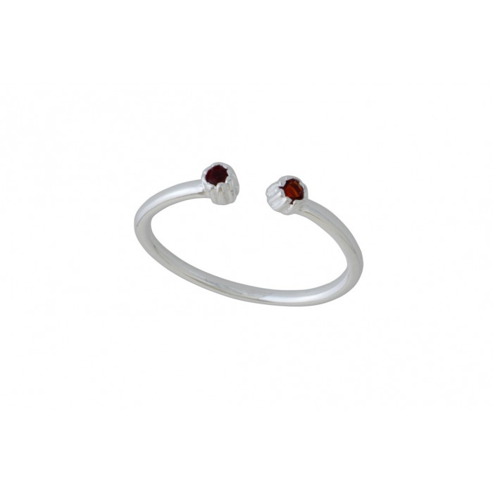 Bague argent pierre cristal réglable résine époxy
