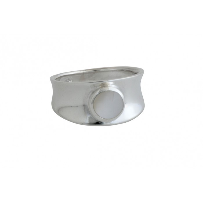 Bague argent pierre nacre résine époxy
