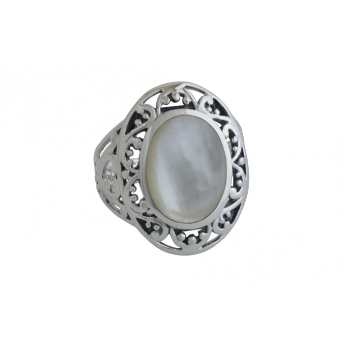 Bague argent pierre/nacre