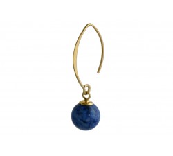 Boucle d'oreille agent pierre pendante/lapis lazuli/doré