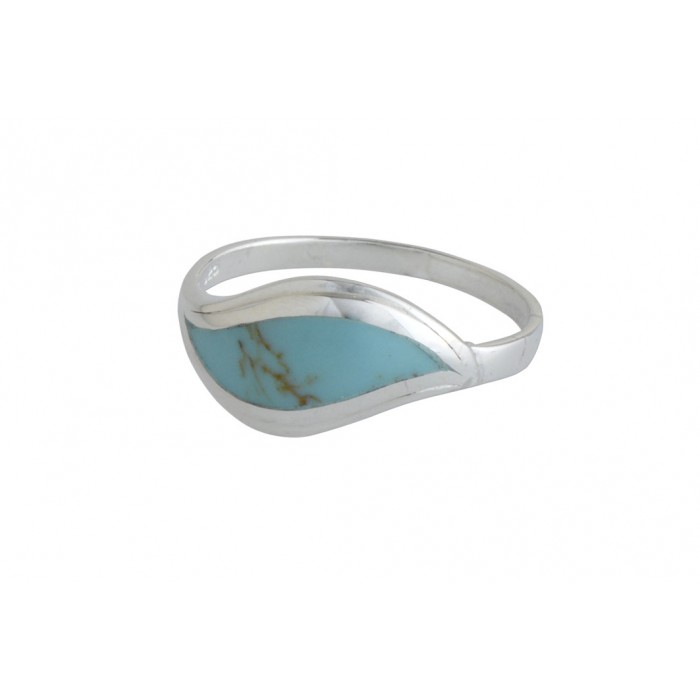 Bague argent pierre/turquoise vague