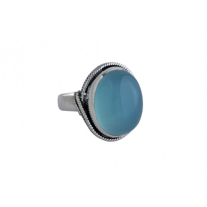 Bague argent pierre calcédoine