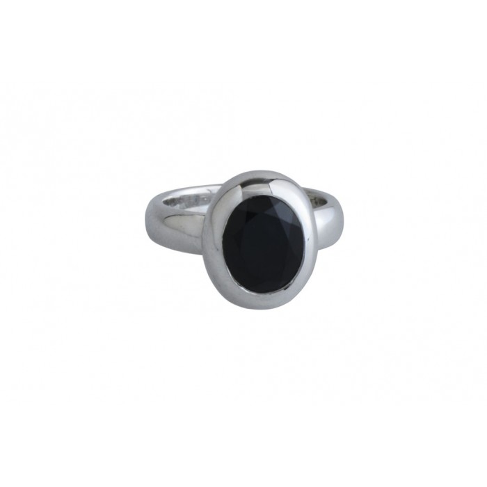 Bague argent pierre black spinel facettée
