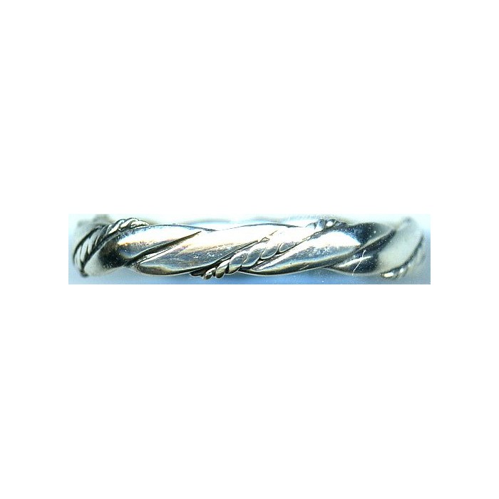Bague argent/anneau tresse+lisse