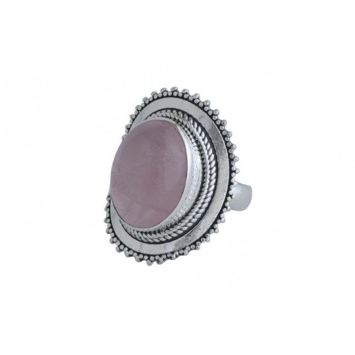 Bague argent pierre quartz rose