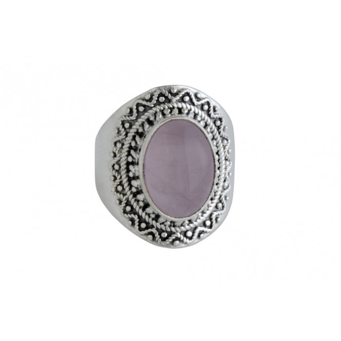 Bague argent pierre quartz rose