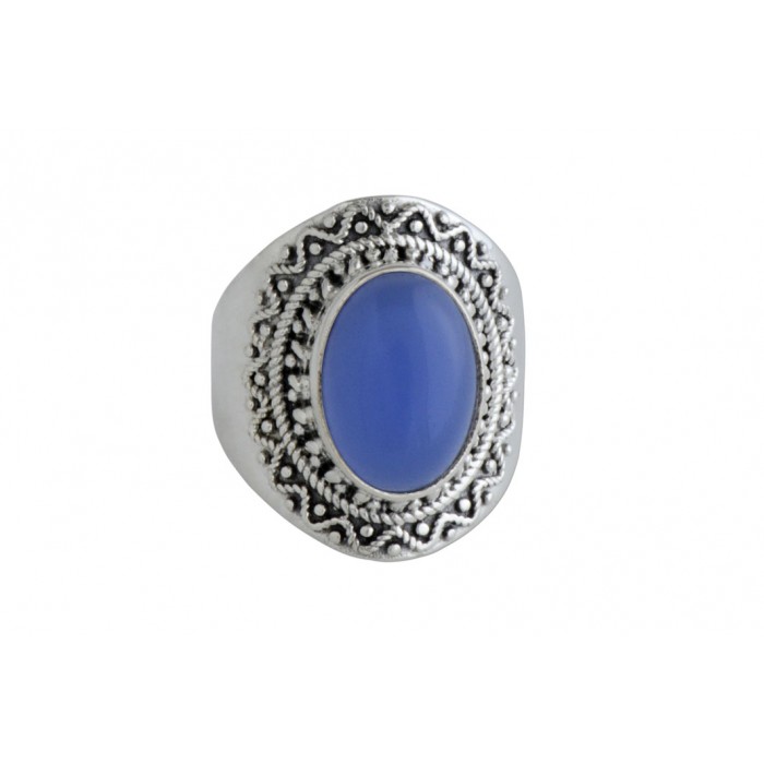 Bague argent pierre calcédoine