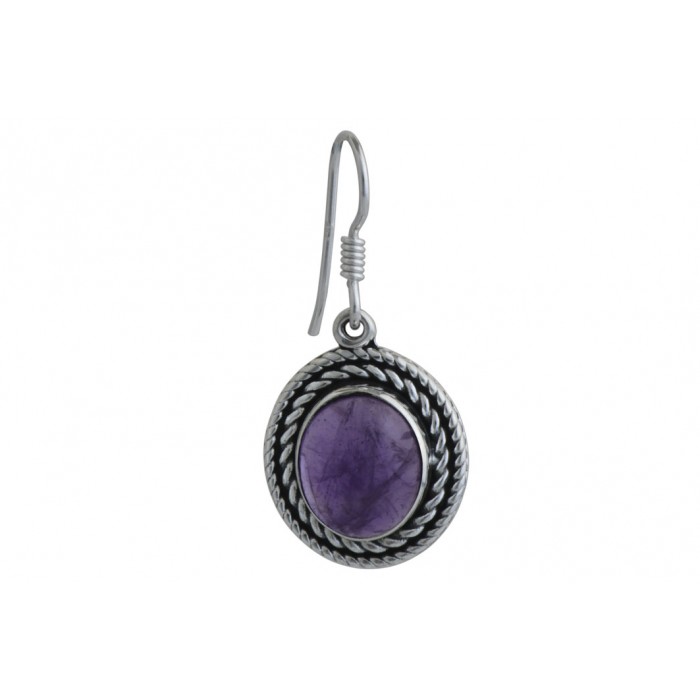 Boucles D'oreilles En Argent 925 Avec Médaillon En Marbre Travertin Rond Style Coquille - élégant Et Naturel