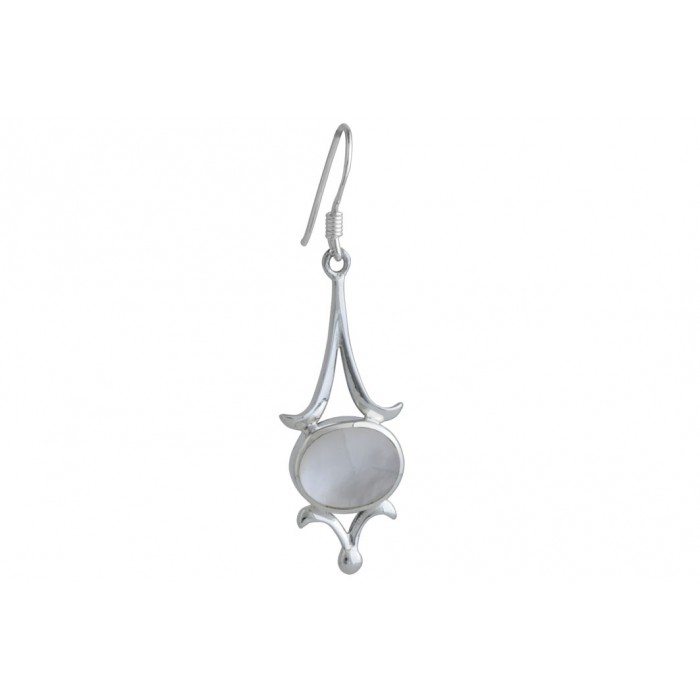 Boucle d'oreille argent pierre/pendante + résine époxy