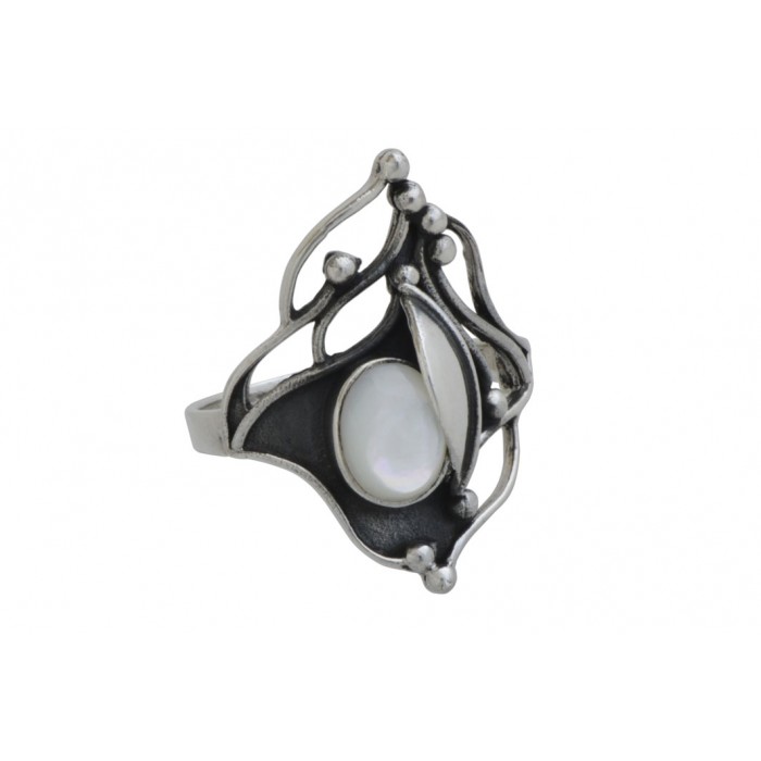 Bague argent pierre nacre