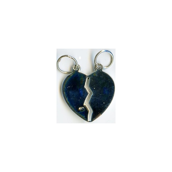 Pendentif argent gros coeur sécable lisse