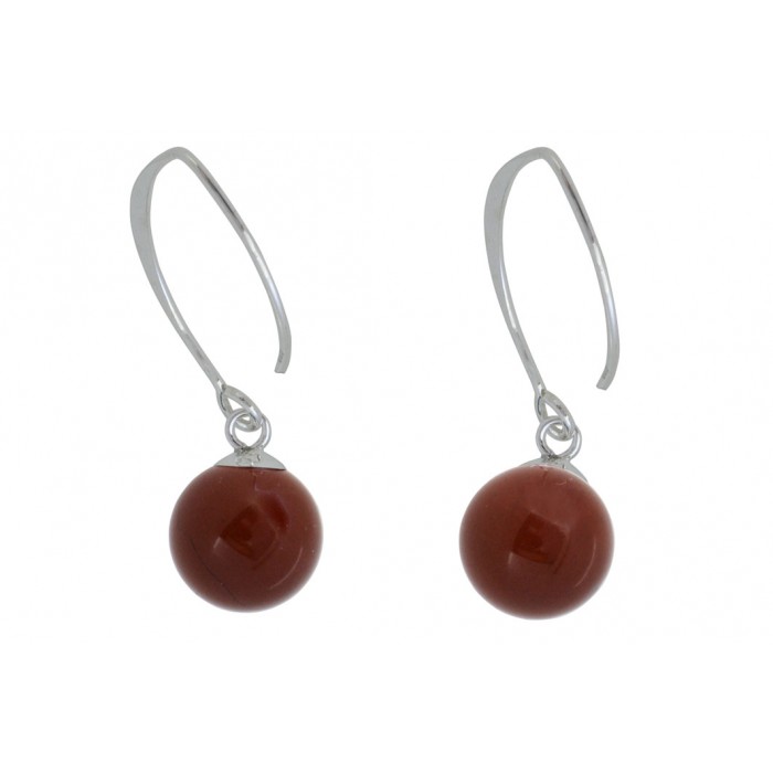 Boucle d'oreille argent pierre/pendante red jasper