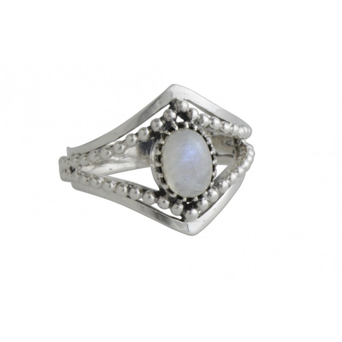 Bague argent pierre/pierre de lune cabochon