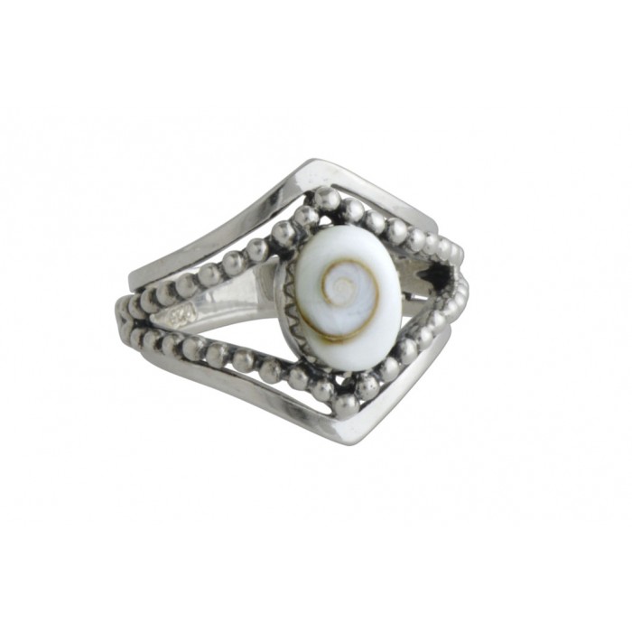 Bague argent pierre shiva shell résine époxy