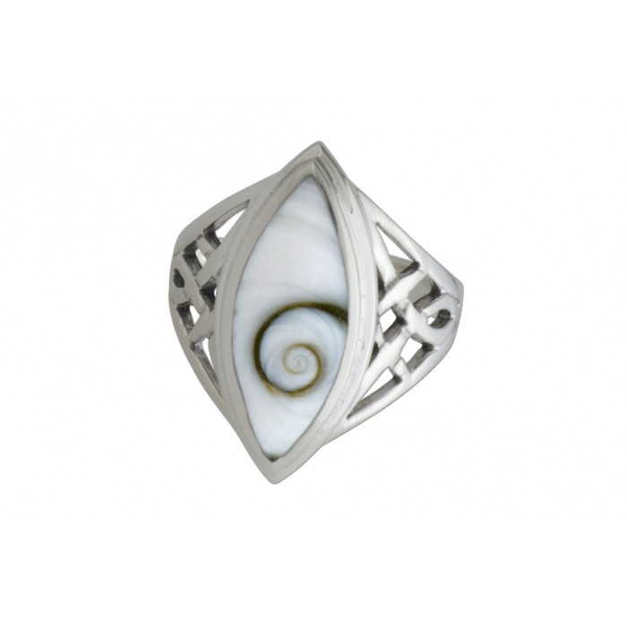 Bague argent pierre shiva shell+résine époxy