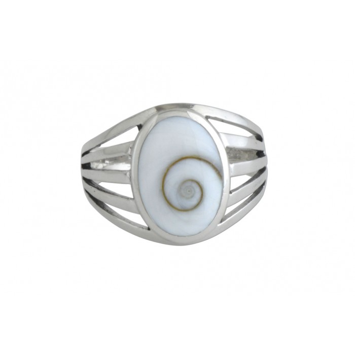Bague argent pierre shiva shell résine époxy