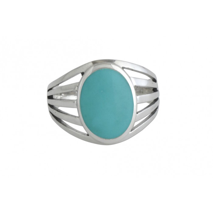 Bague argent pierre turquoise résine époxy