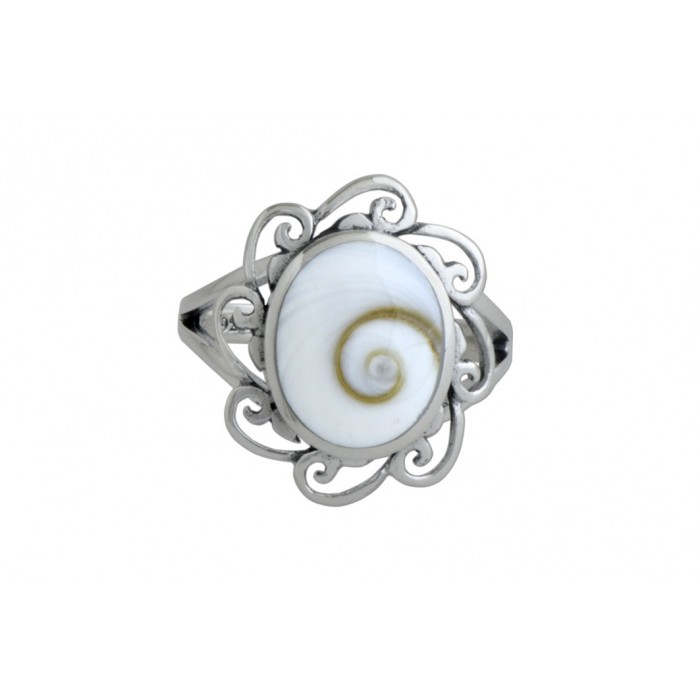 Bague argent pierre shiva shell résine époxy