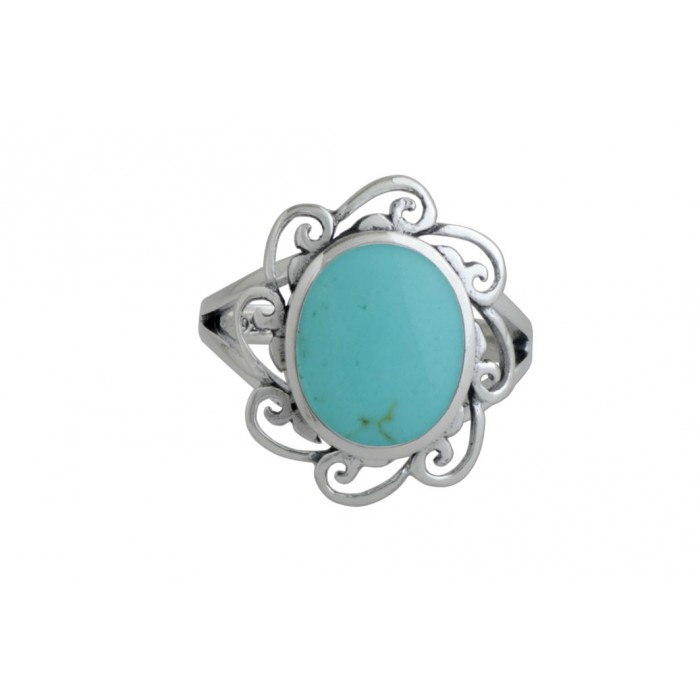 Bague argent pierre turquoise résine époxy