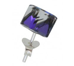 Boucle d'oreille argent pierre/crystal 6mm