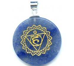 Pendantif argent pierre/chakra de la gorge/blue aventurine