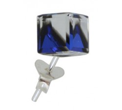 Boucle d'oreille argent pierre/crystal 6mm