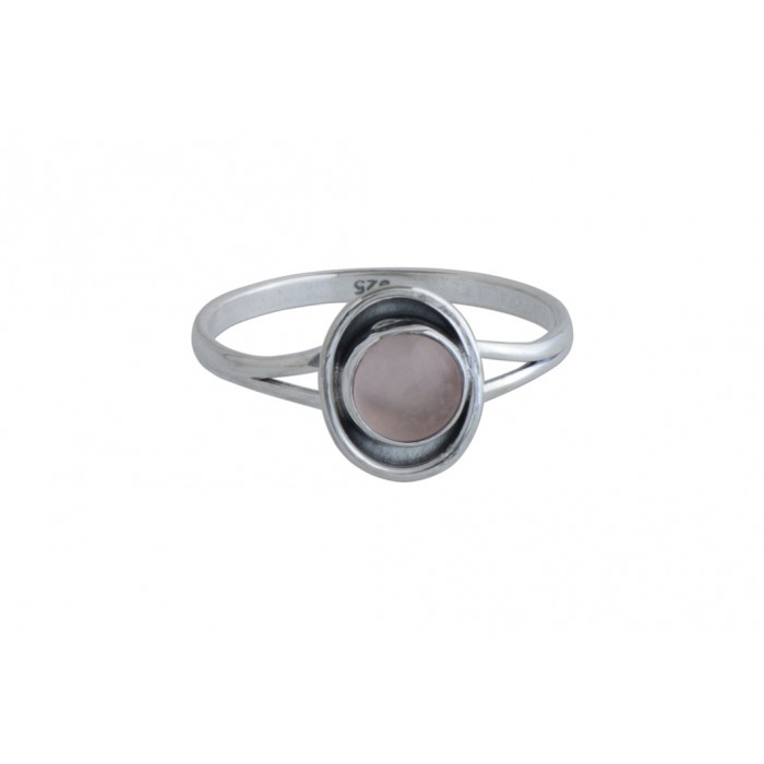 Bague argent pierre quartz rose