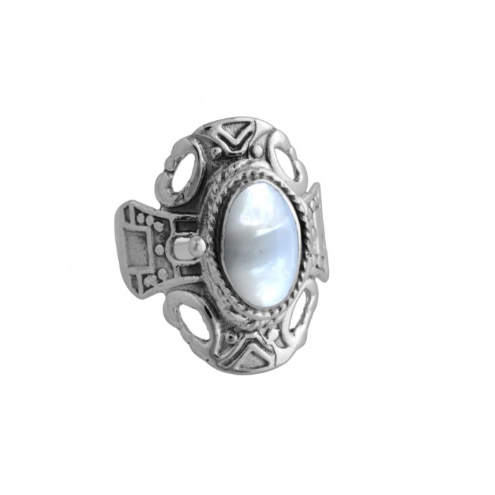 Bague argent pierre nacre/petite poison