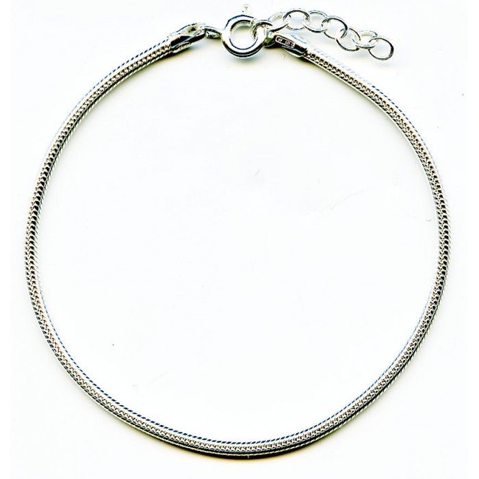 Bracelet argent serpent rond 2mm