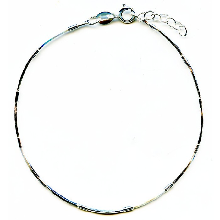 Bracelet argent serpent carré+tube lisse