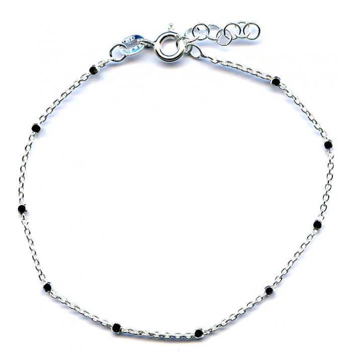Bracelet argent bille diamantée argent/gold 2rangs