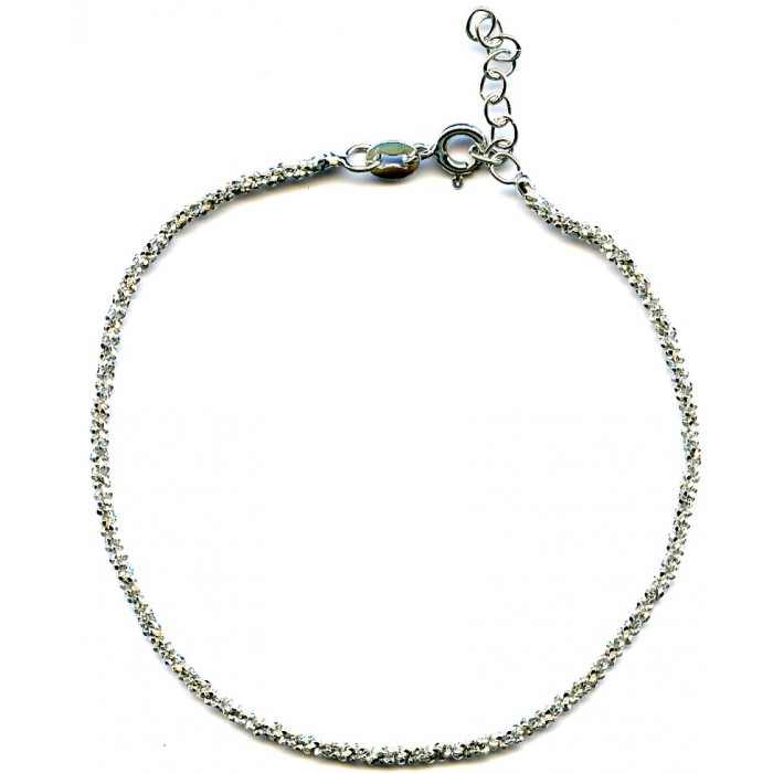Bracelet argent disco rhodié