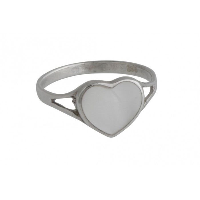 Bague argent pierre nacre/coeur