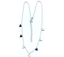Chaîne argent 7 triangles/pampille