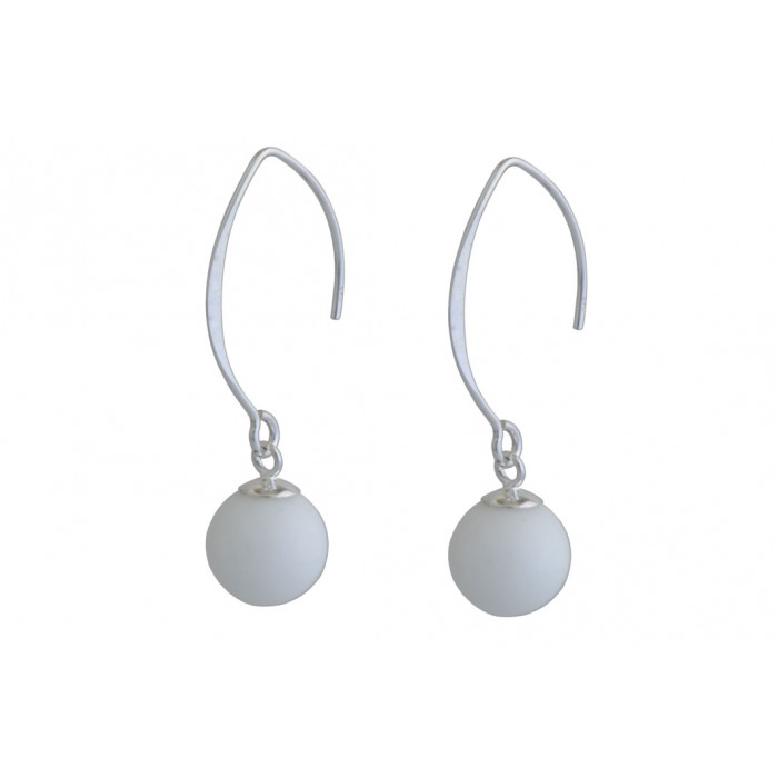 Pendantif argent pierre pendante/agate blanche