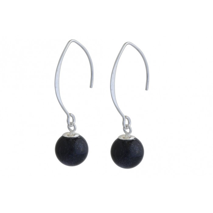 Boucle d' oreille argent pierre pendante/blue sand stone