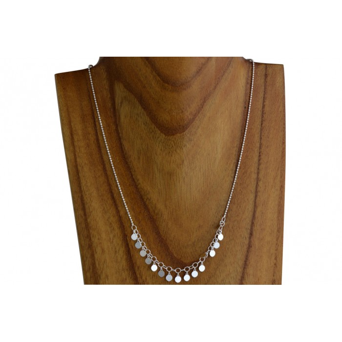 Chaîne argent petite pastille/pampille