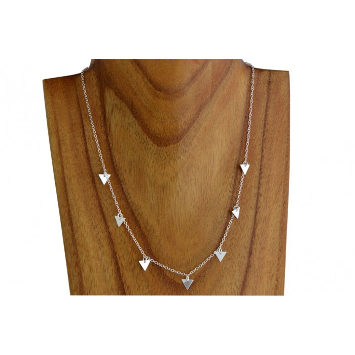 Chaîne argent 7 triangles/pampille
