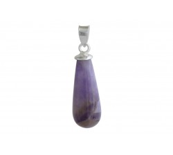 Pendentif argent pierre goutte