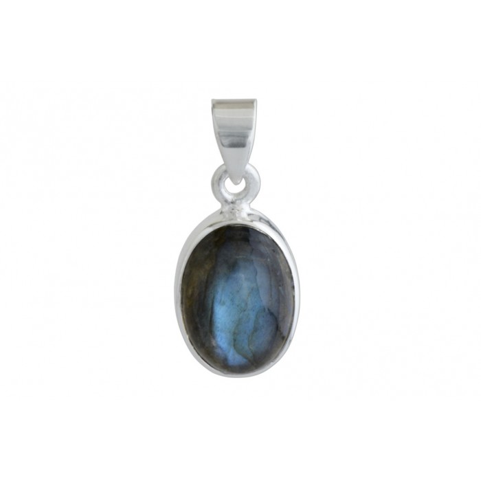 Pendentif argent pierre/ovale