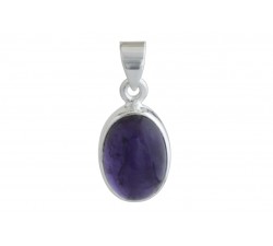 Pendentif argent pierre/ovale