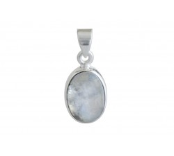 Pendentif argent pierre/ovale