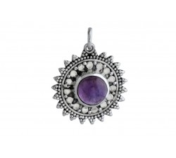 Pendentif argent pierre/soleil