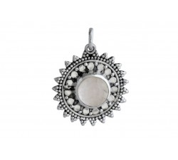 Pendentif argent pierre/soleil
