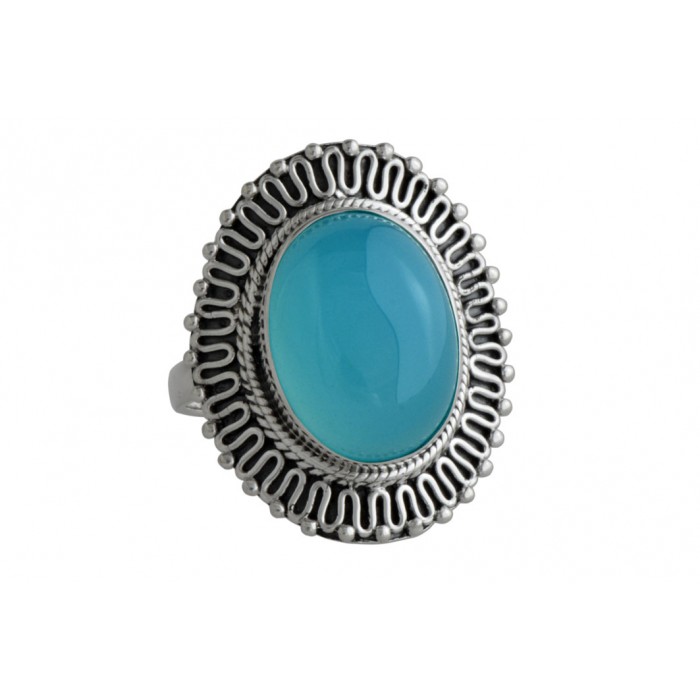 Bague argent pierre calcédoine