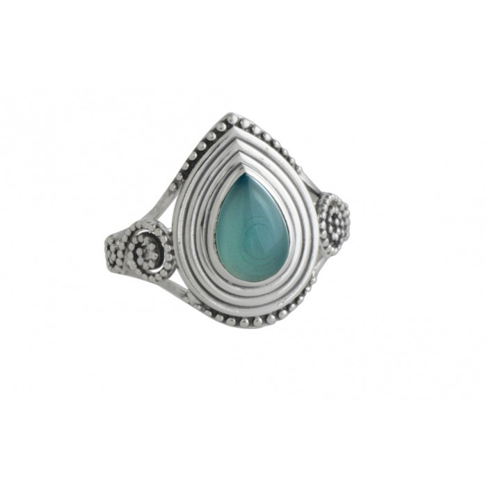 Bague argent pierre calcédoine