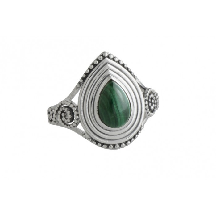 Bague argent pierre malachite