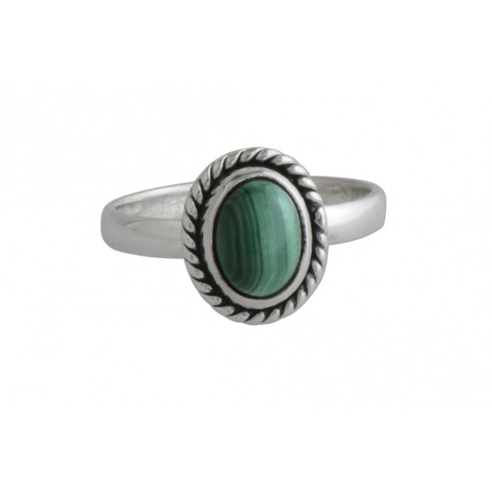 Bague argent pierre malachite