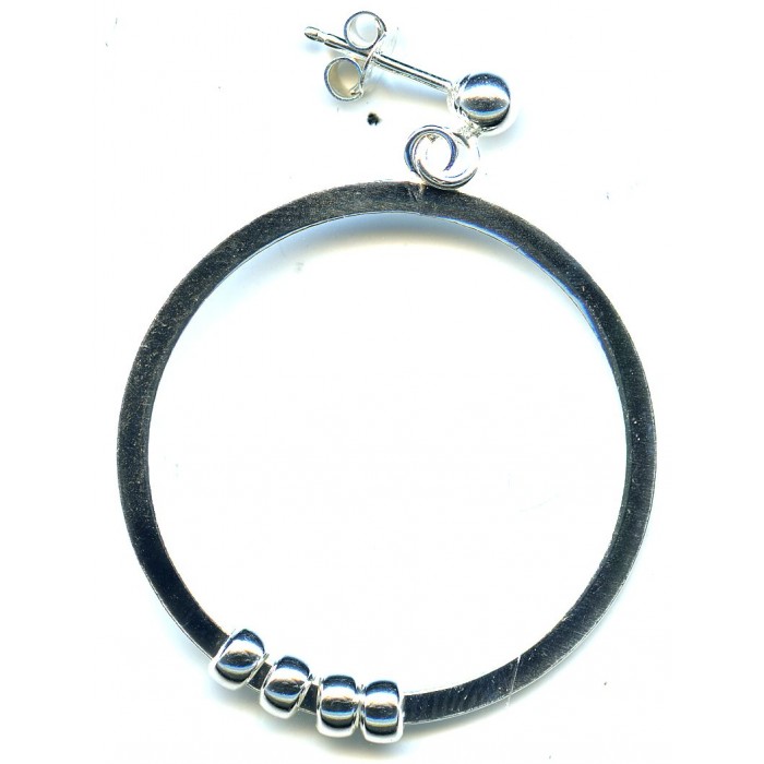 Boucle d\'oreille argent/créole+bille