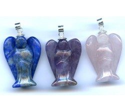 Pendentif argent pierre/ange